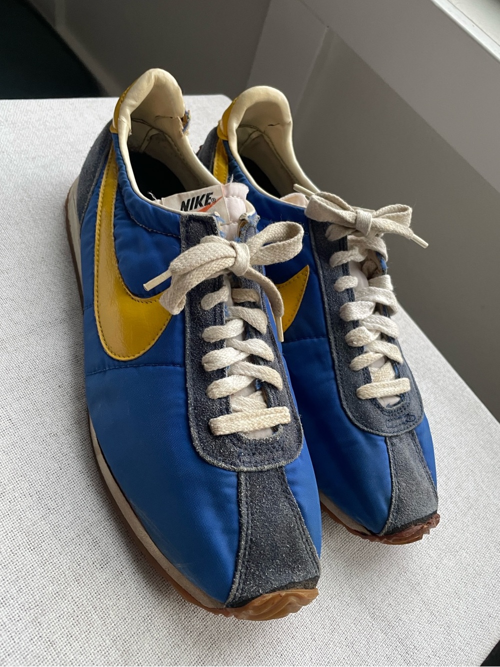Vintage 1970s Nike Waffle Trainers! Men’s Blue & Yellow Retro size 10.5 Sneakers